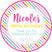 Pastel rainbow birthday sticker favor labels