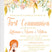 Peach and gold first holy communion invitation for girls