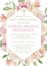 Peach christening and baby dedication invitation design