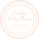 Peach girls starfish nautical baby shower sticker