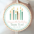 Peach mint gold candle birthday sticker
