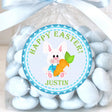 Personalized Easter bunny sticker holding carrot
