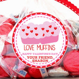 Personalized Love Muffins Valentine cupcake sticker