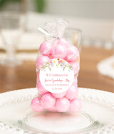 Personalized Mi Confirmación floral sticker for party gifts