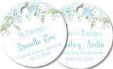 Personalized Spanish baptism design in blue