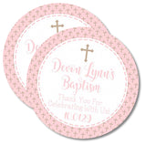 Personalized baptism sticker for christening favors
