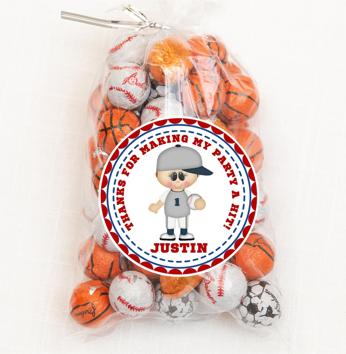 Personalized baseball sticker with player character