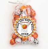 Personalized basketball net party favor label