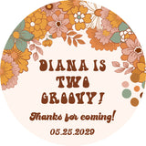 Personalized boho daisy second birthday party label