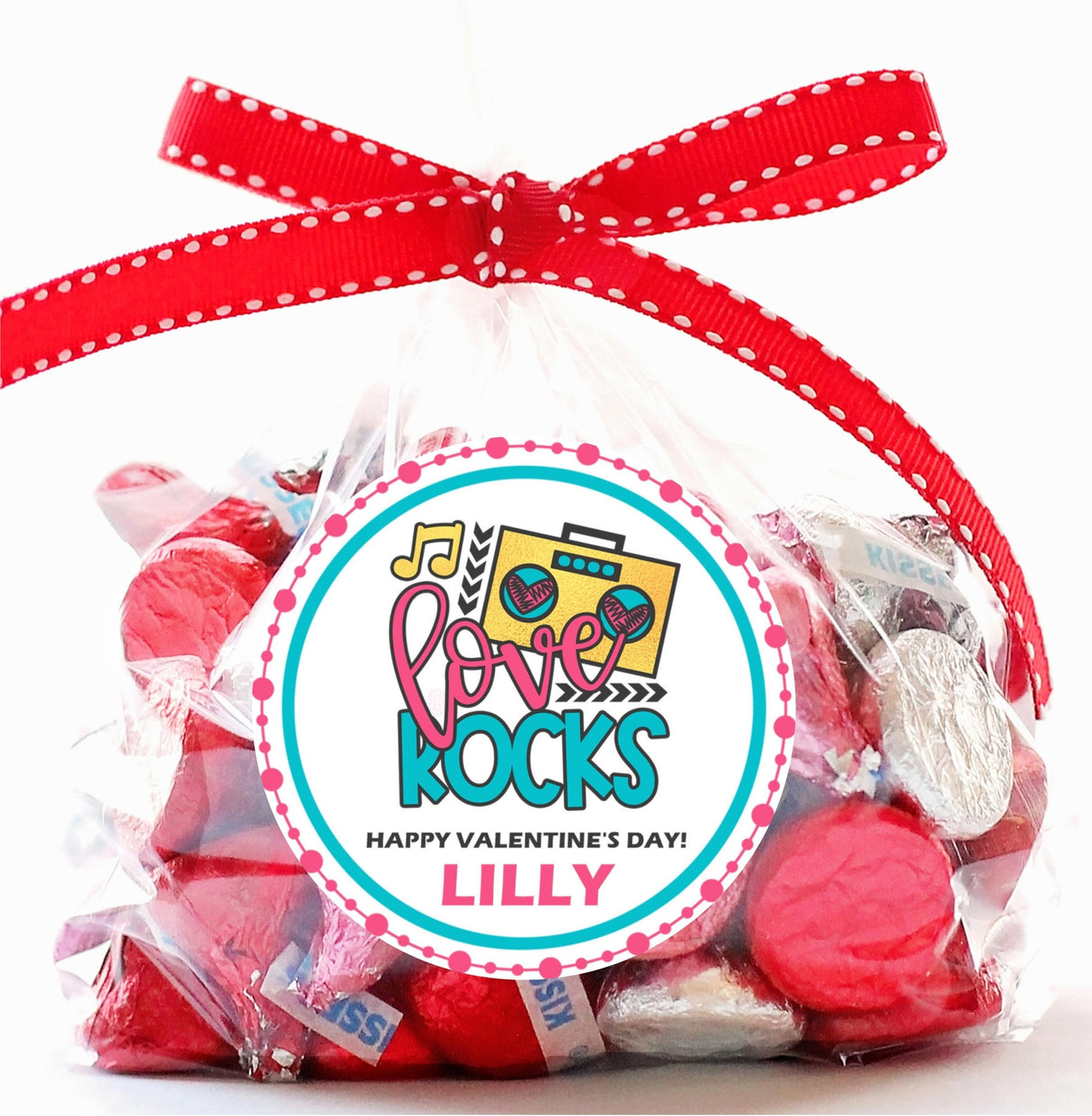 Personalized boombox Valentine tag