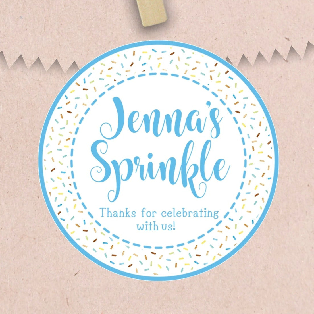 Personalized boy baby sprinkle labels