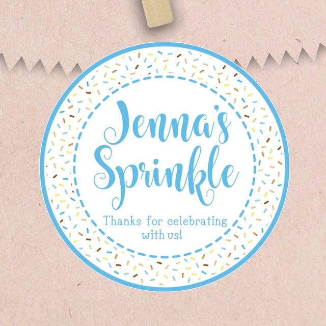 Personalized boy baby sprinkle labels