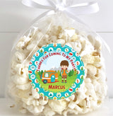 Personalized camping party favor label