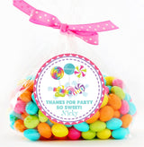Personalized candy theme thank-you sticker