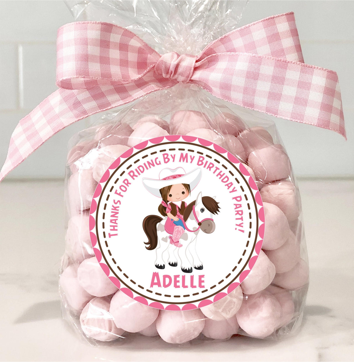 Personalized cowgirl pony theme sticker