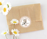 Personalized cowgirl sticker for country themed party