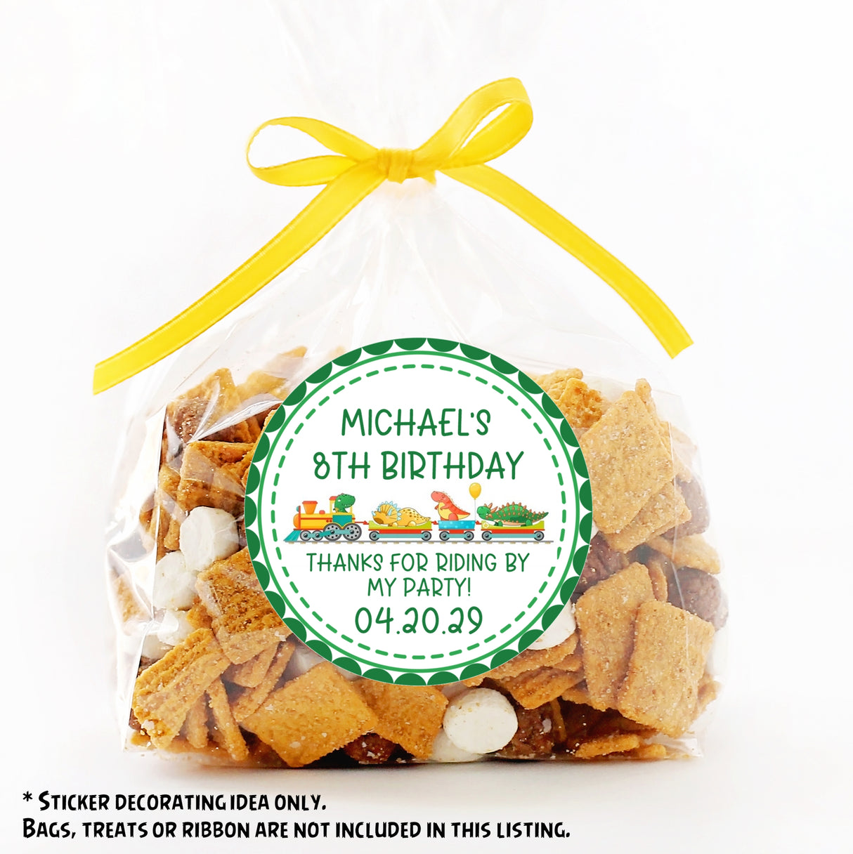 Personalized dinosaur train theme sticker for kids