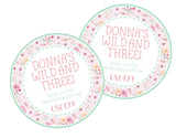 Personalized floral Wild and Three party label