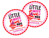 Personalized girl love bug Valentine label