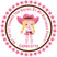 Personalized girls pink rodeo party favor sticker