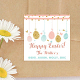 Personalized hanging Easter egg sticker with pastel colors