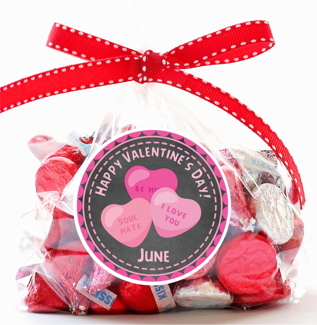 Personalized heart theme Valentine sticker