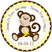 Personalized jungle monkey party favor sticker