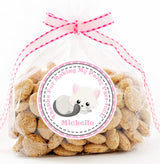 Personalized kitty birthday sticker for girls