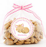 Personalized kitty sticker in soft pastel colors