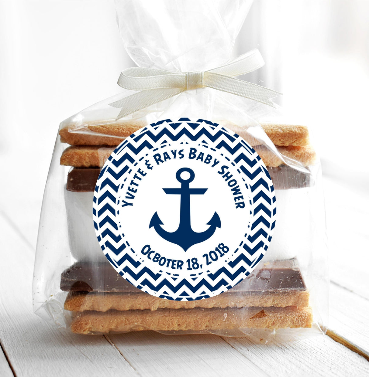 Personalized nautical baby shower sticker