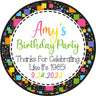 Personalized neon birthday sticker with name age and date