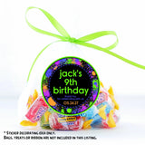 Personalized paintball target birthday label for party favors