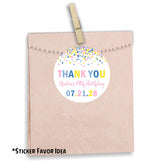 Personalized pastel sprinkle confetti sticker