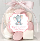 Personalized pink elephant Little Peanut sticker