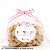 Personalized pink sprinkle confetti sticker