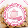 Personalized pink tea party favor label for girls