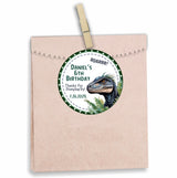 Personalized raptor themed sticker for boys’ birthdays