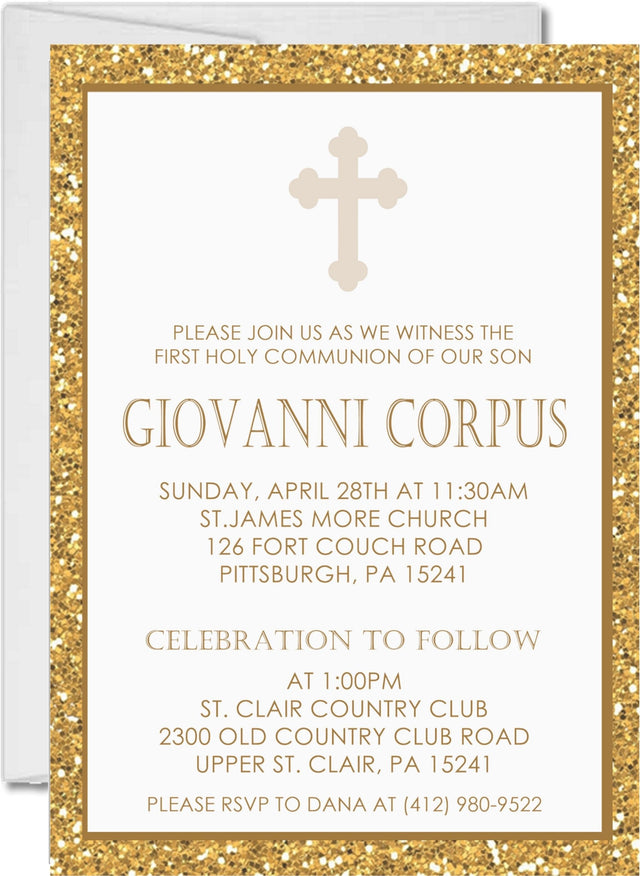 Personalized religious First Holy Communion invitation