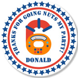 Personalized robot party favor sticker with name