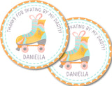 Personalized roller skating favor label
