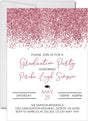 Personalized rose gold graduation invitation with confetti design