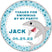 Personalized shark party favor sticker