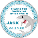 Personalized shark party favor sticker