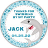 Personalized shark party favor sticker