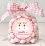 Personalized sisters first communion labels