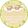 Personalized sloth twins favor label