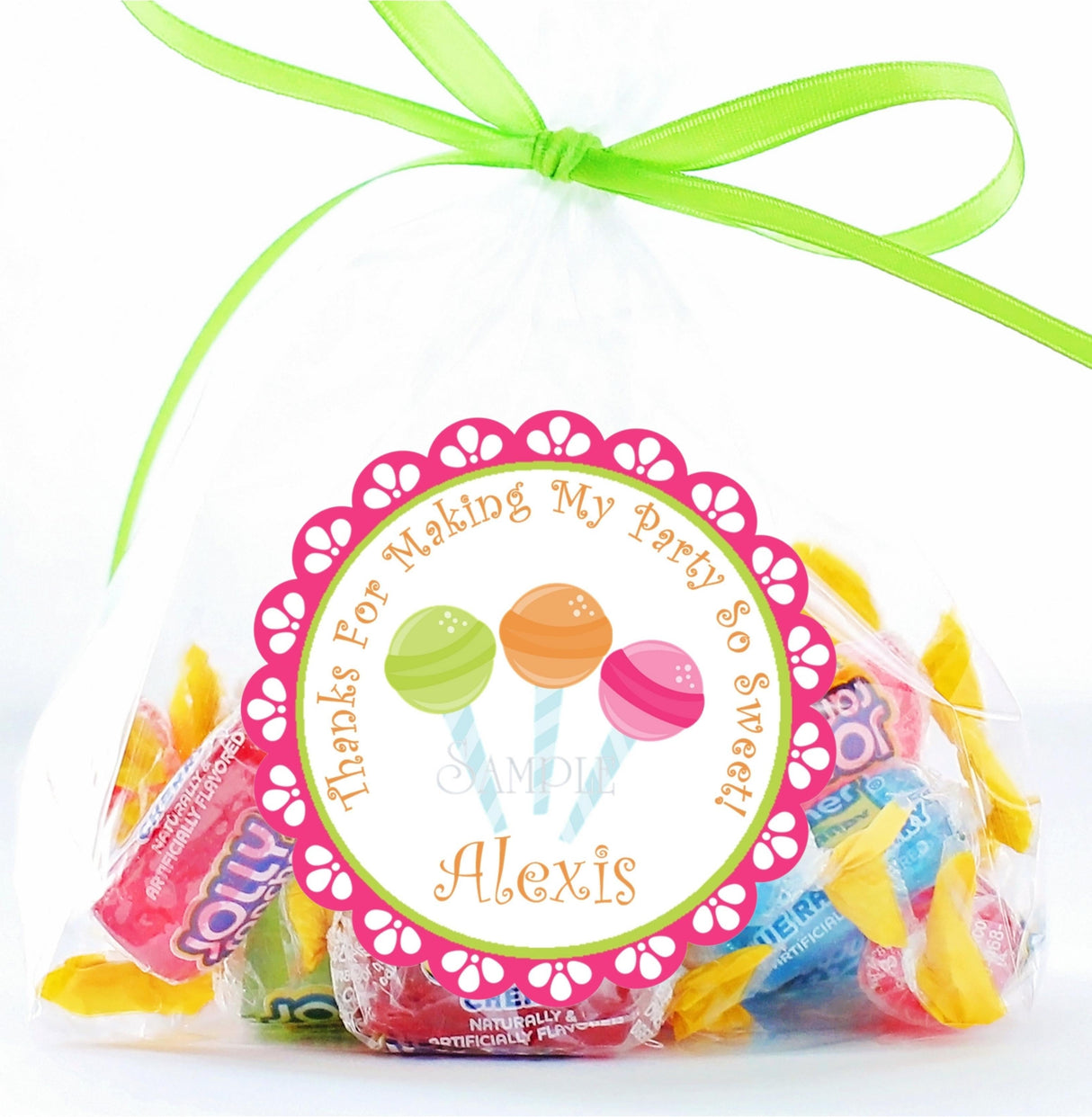 Personalized sweet party lollipop label