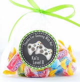 Personalized video game birthday sticker in black and green