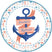 Personalized wedding sticker featuring a nautical anchor wrapped with a custom name ribbon