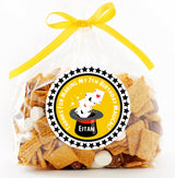Personalized yellow magician party favor label